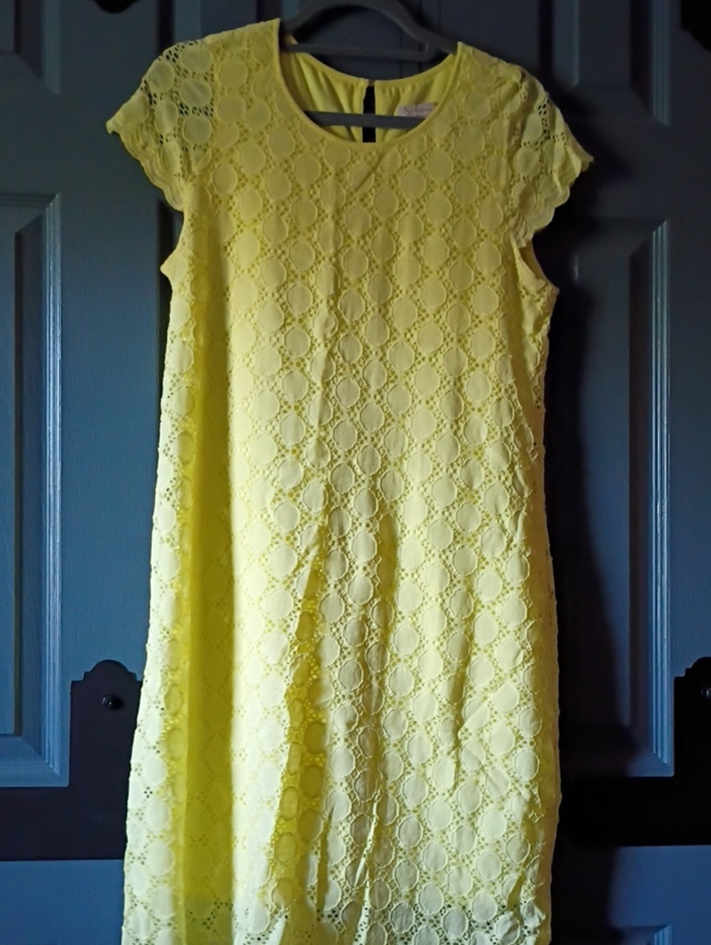 Sunny Yellow Lace Shift Dress